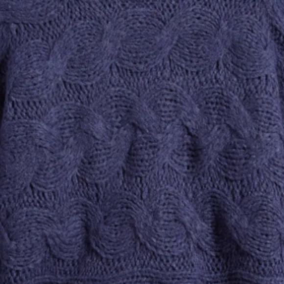 NWT $248 Farm Rio Cable Crewneck Sweater in Blue - size XL! - Picture 5 of 5